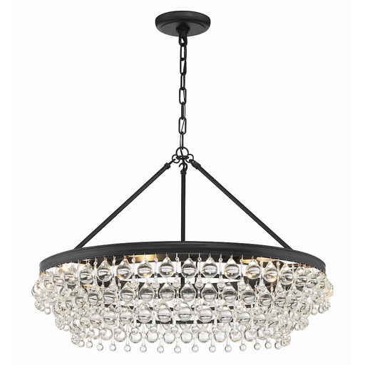 Crystorama Calypso 6 Light 30" Chandelier, Matte Black