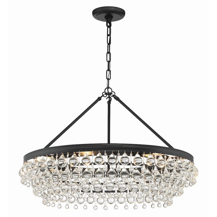 Crystorama Calypso 6 Light 30" Chandelier, Matte Black