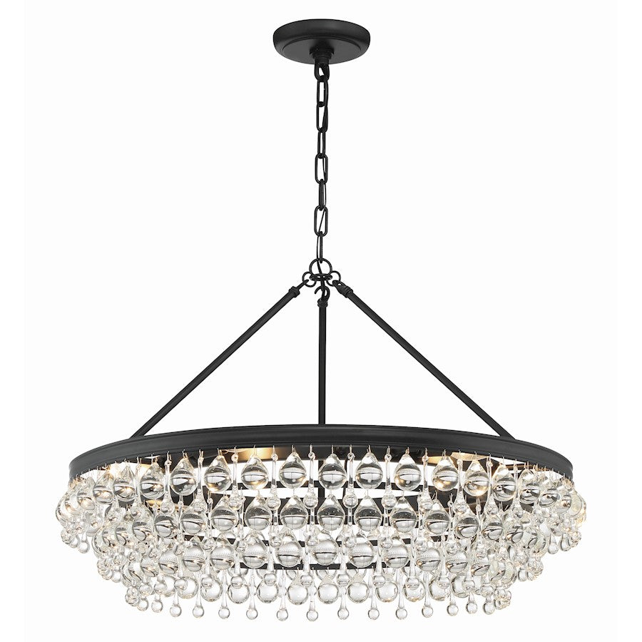 Crystorama Calypso 6 Light 30" Chandelier, Matte Black