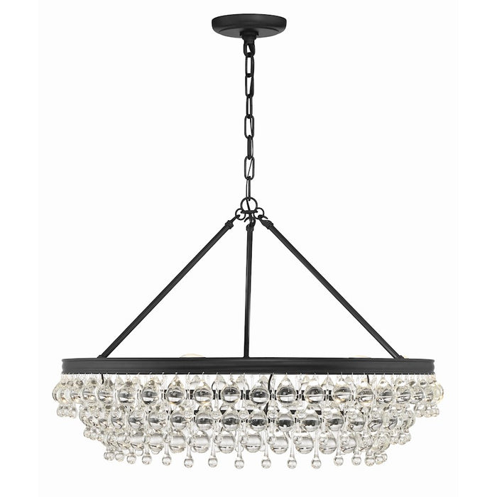 Crystorama Calypso 6 Light 30" Chandelier, Matte Black
