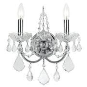 Crystorama Imperial 2 Light Clear Crystal Chrome Sconce