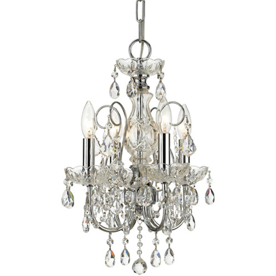 Crystorama Imperial 4-LT Mini Chandelier, Chrome/Italian
