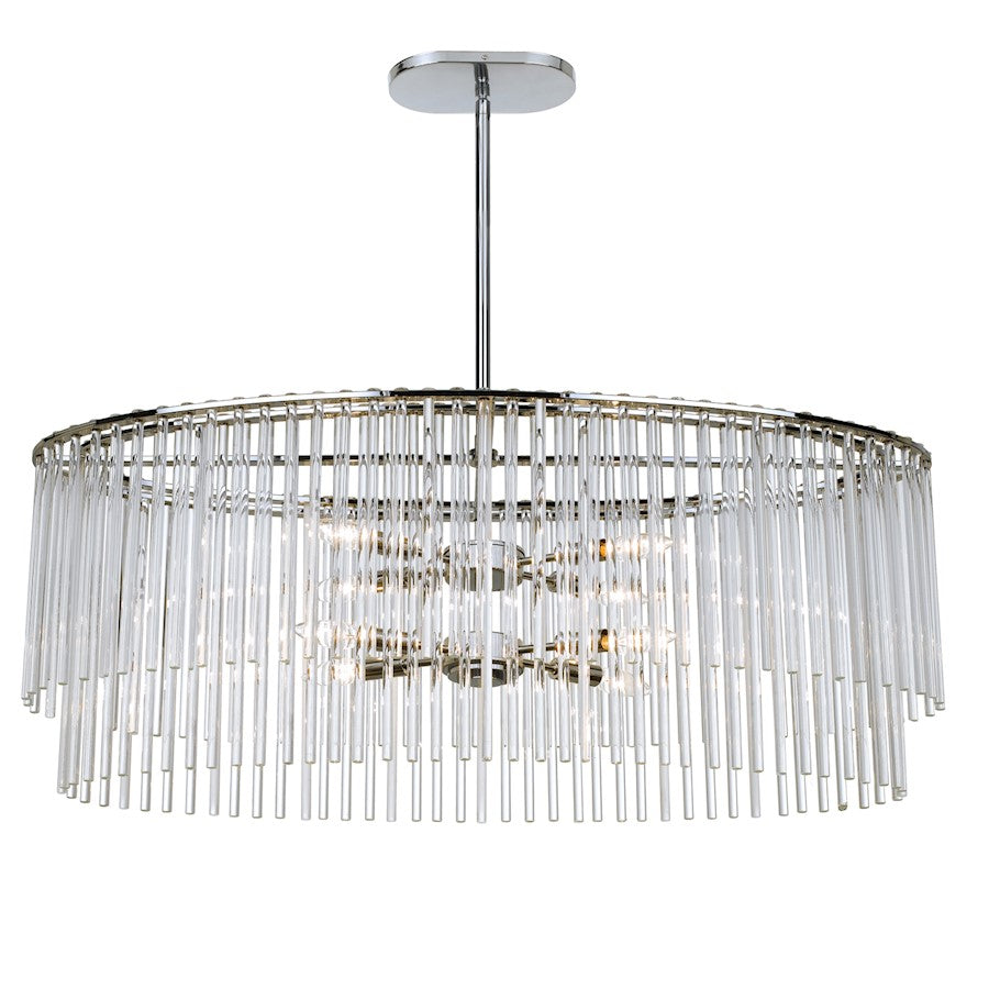 Crystorama Bleecker 8 Light Chandelier, Polished Chrome