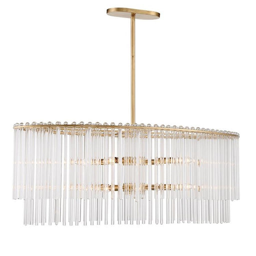 Crystorama Bleecker 8 Light Chandelier, Antique Gold