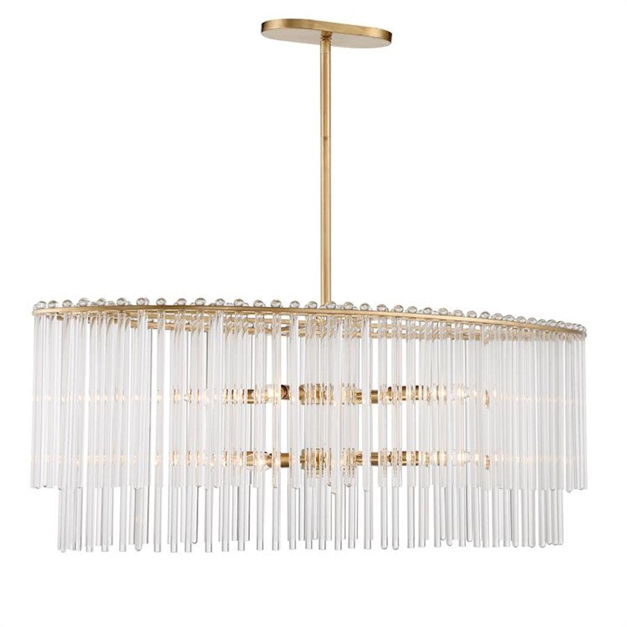 Crystorama Bleecker 8 Light Chandelier, Antique Gold