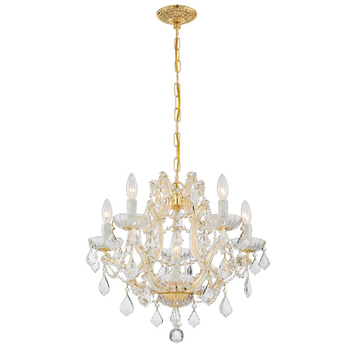 Crystorama Maria Theresa 6 Light Mini Chandelier, Gold