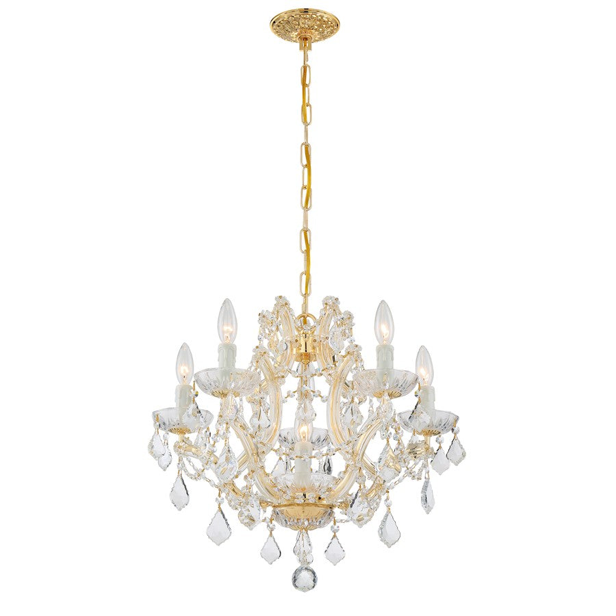 Crystorama Maria Theresa 6 Light Mini Chandelier, Gold