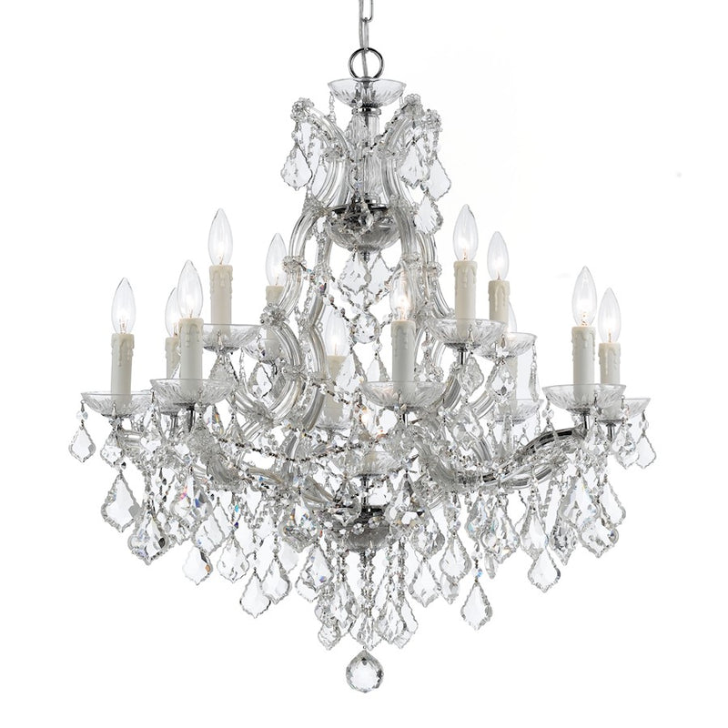 Crystorama Maria Theresa 13-Light Italian Crystal Chandelier, Chrome