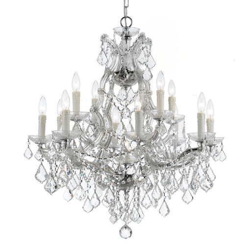 Crystorama Maria Theresa 13-Light Italian Crystal Chandelier, Chrome