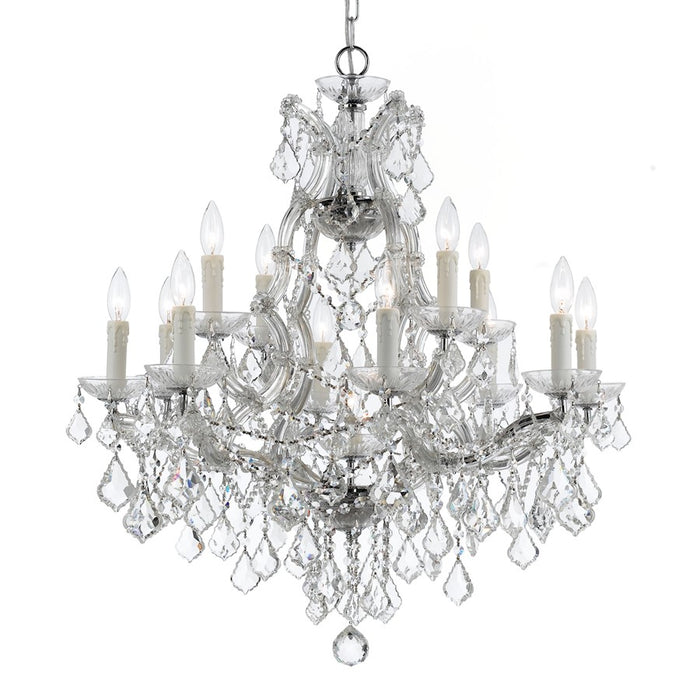 Crystorama Maria Theresa 13-Light Italian Crystal Chandelier, Chrome