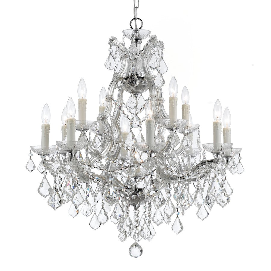 Crystorama Maria Theresa 13-Light Italian Crystal Chandelier, Chrome