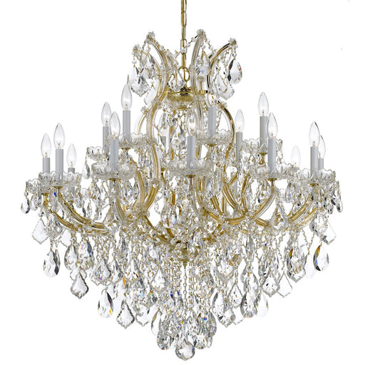Crystorama Maria Theresa 19 Light Chandelier, Gold/Clear Italian