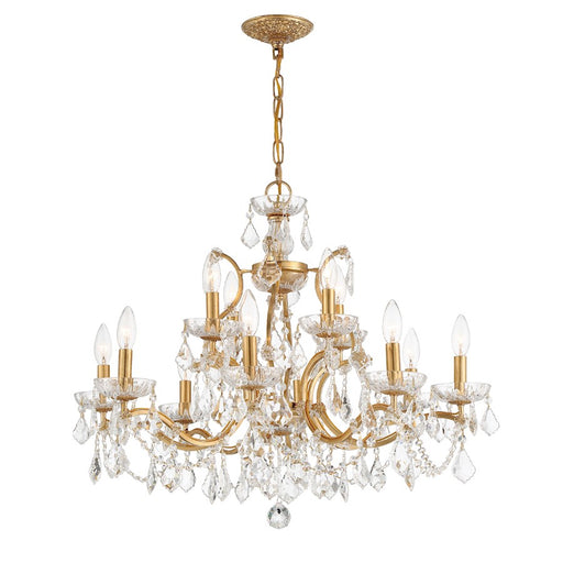 Crystorama Filmore 12 Light Chandelier, Antique Gold