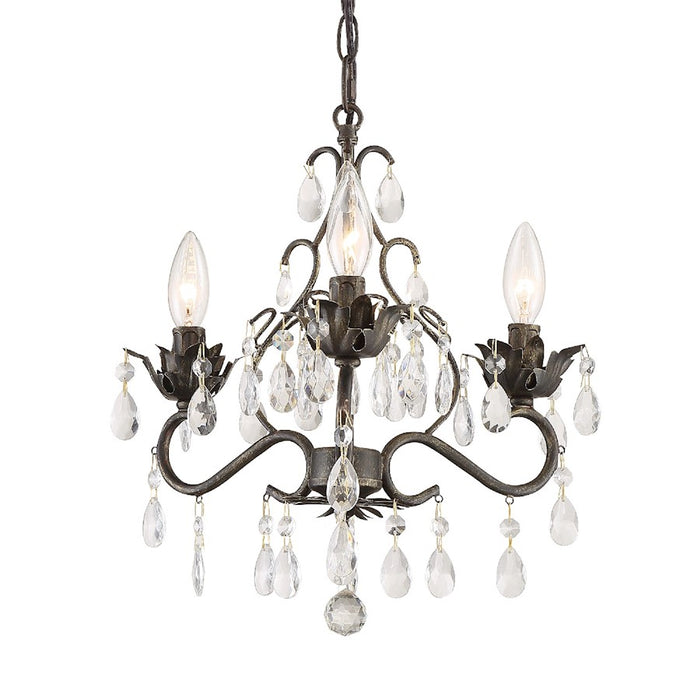 Crystorama Paris Market 3-Light Mini-Chandelier, Bronze