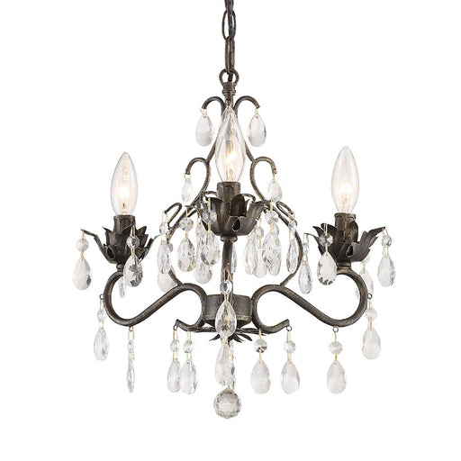Crystorama Paris Market 3-Light Mini-Chandelier, Bronze