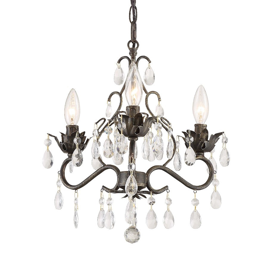 Crystorama Paris Market 3-Light Mini-Chandelier, Bronze
