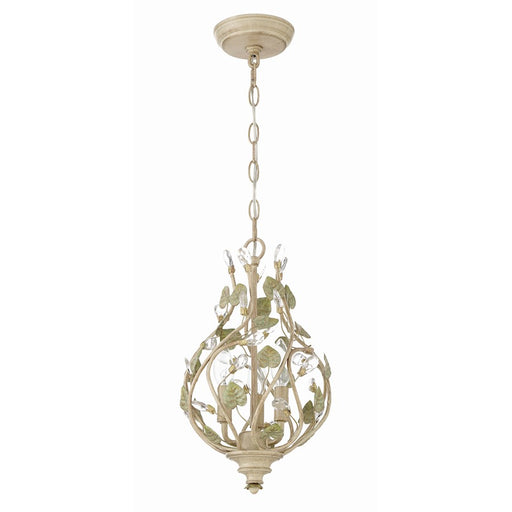 Crystorama Josie 3 Light Mini Chandelier, Champagne Green Tea