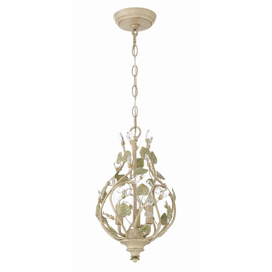 Crystorama Josie 3 Light Mini Chandelier, Champagne Green Tea