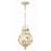 Crystorama Josie 3 Light Mini Chandelier, Champagne Green Tea