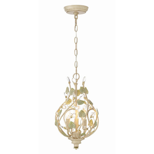 Crystorama Josie 3 Light Mini Chandelier, Champagne Green Tea