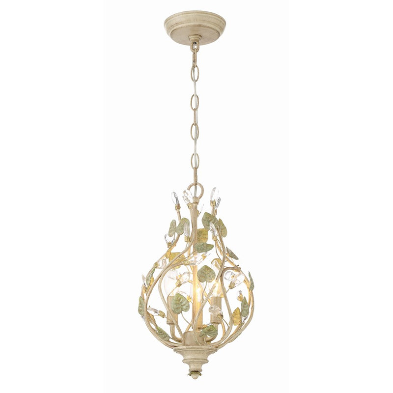Crystorama Josie 3 Light Mini Chandelier, Champagne Green Tea