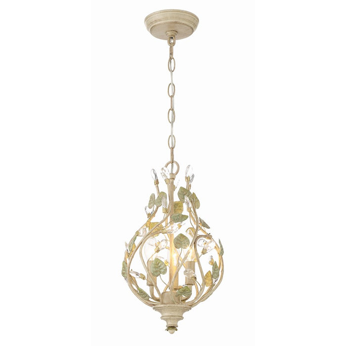 Crystorama Josie 3 Light Mini Chandelier, Champagne Green Tea