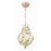 Crystorama Josie 3 Light Mini Chandelier, Champagne Green Tea