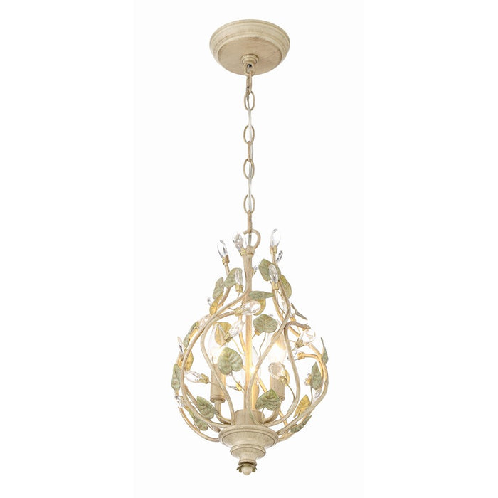 Crystorama Josie 3 Light Mini Chandelier, Champagne Green Tea