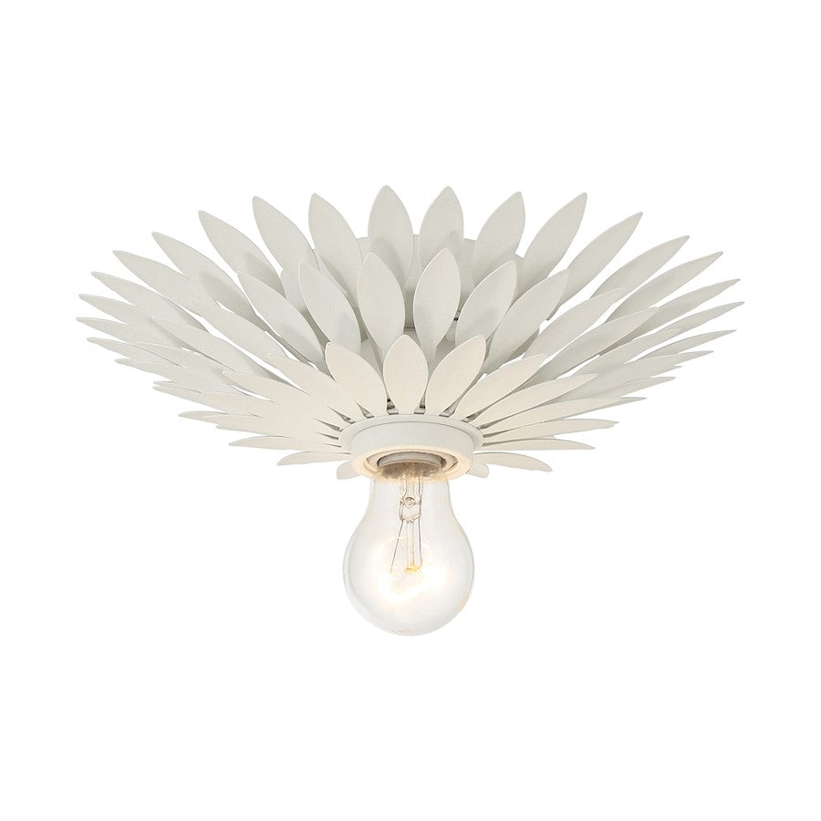 Crystorama Broche 1 Light Flush Mount, Matte White