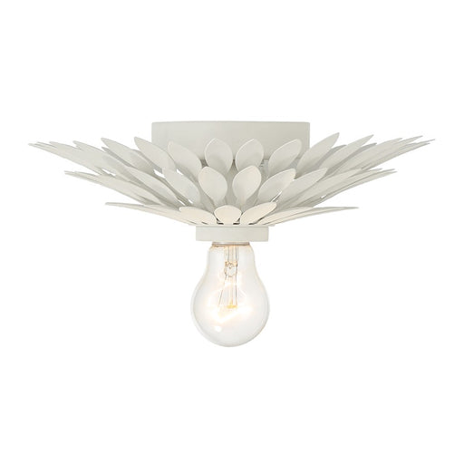 Crystorama Broche 1 Light Flush Mount, Matte White