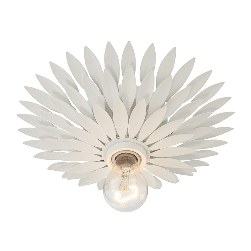 Crystorama Broche 1 Light Flush Mount, Matte White