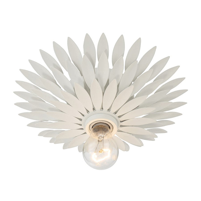 Crystorama Broche 1 Light Flush Mount, Matte White