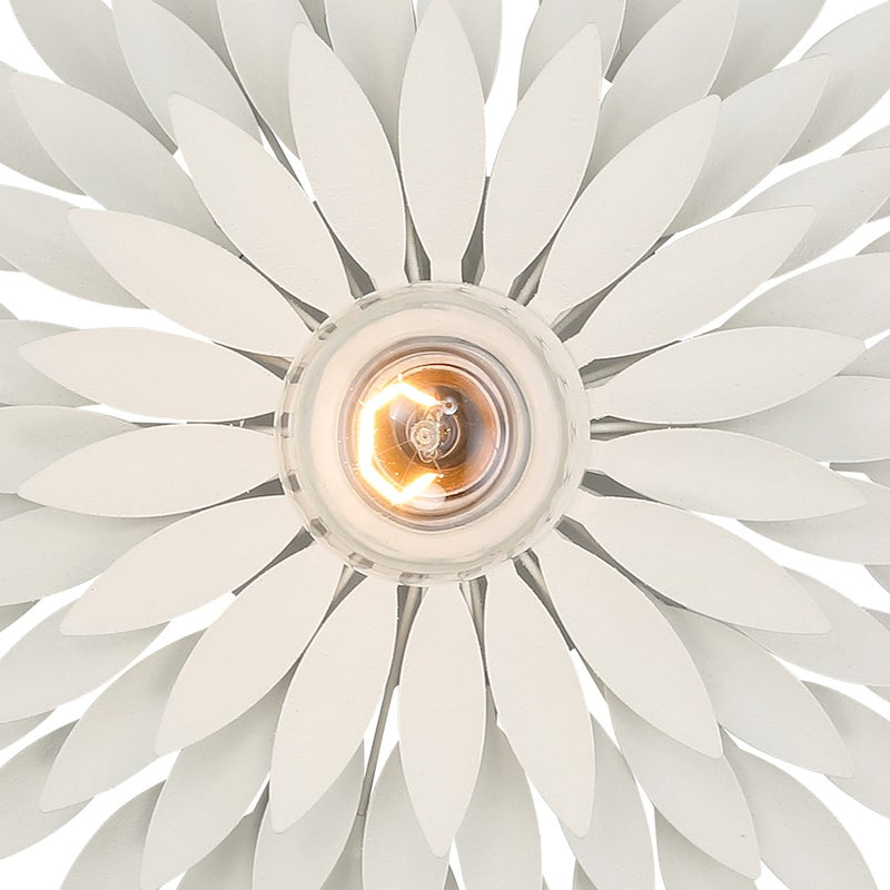 Crystorama Broche 1 Light Flush Mount, Matte White