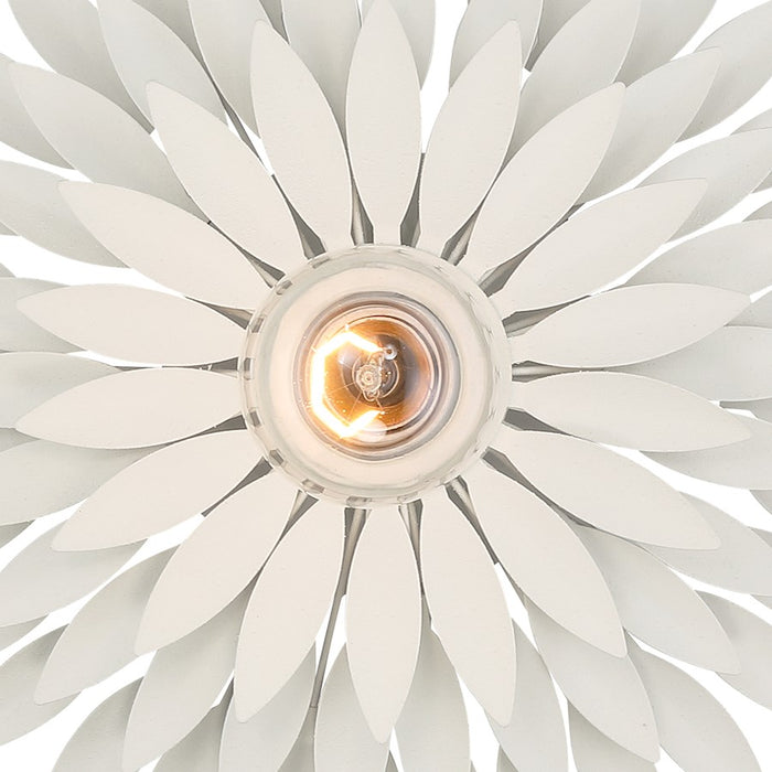 Crystorama Broche 1 Light Flush Mount, Matte White