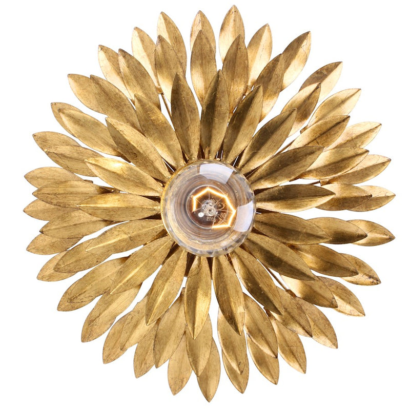 Crystorama Broche 1 Light Sconce, Antique Gold