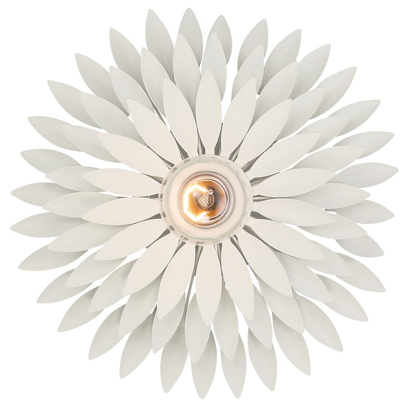Crystorama Broche 1 Light Sconce, Matte White