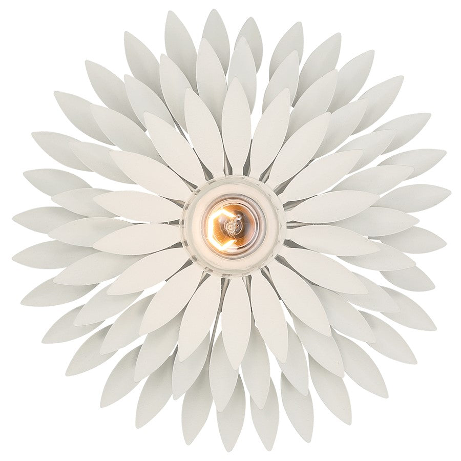Crystorama Broche 1 Light Sconce, Matte White - 500W-MT