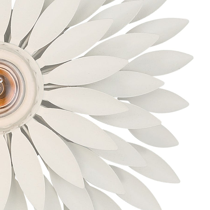 Crystorama Broche 1 Light Sconce, Matte White