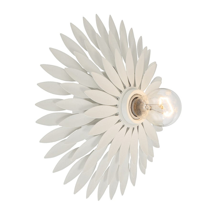 Crystorama Broche 1 Light Sconce, Matte White
