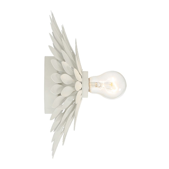 Crystorama Broche 1 Light Sconce, Matte White