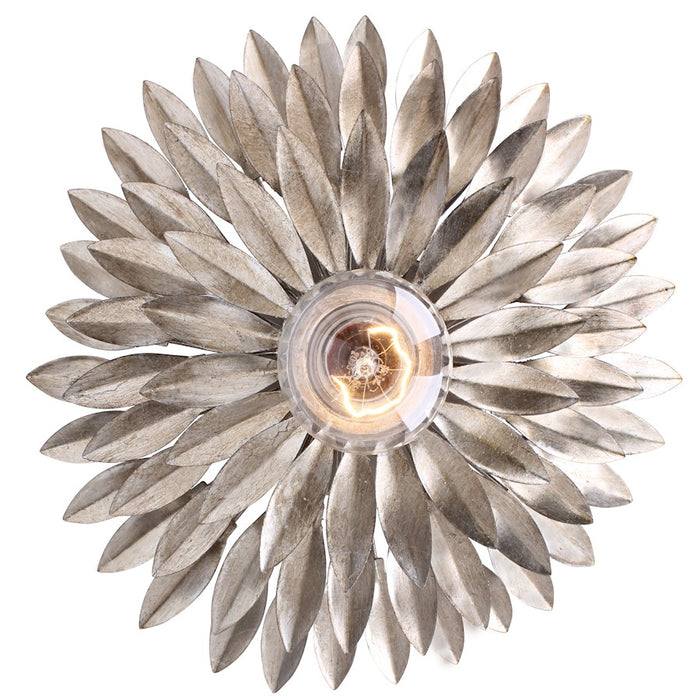 Crystorama Broche 1 Light Sconce, Antique Silver - 500W-SA