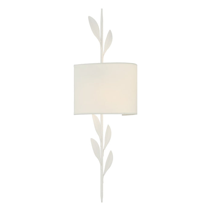 Crystorama Broche 2 Light Sconce, Matte White/White