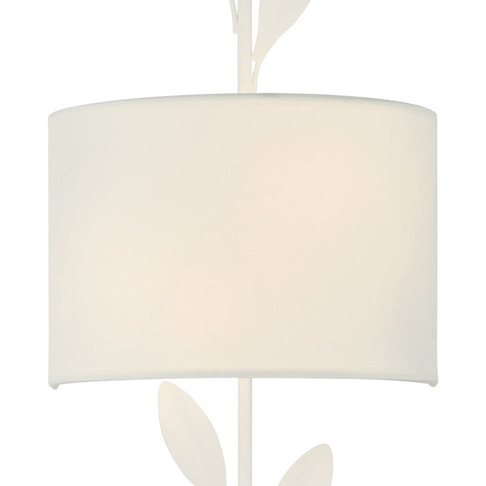 Crystorama Broche 2 Light Sconce, Matte White/White