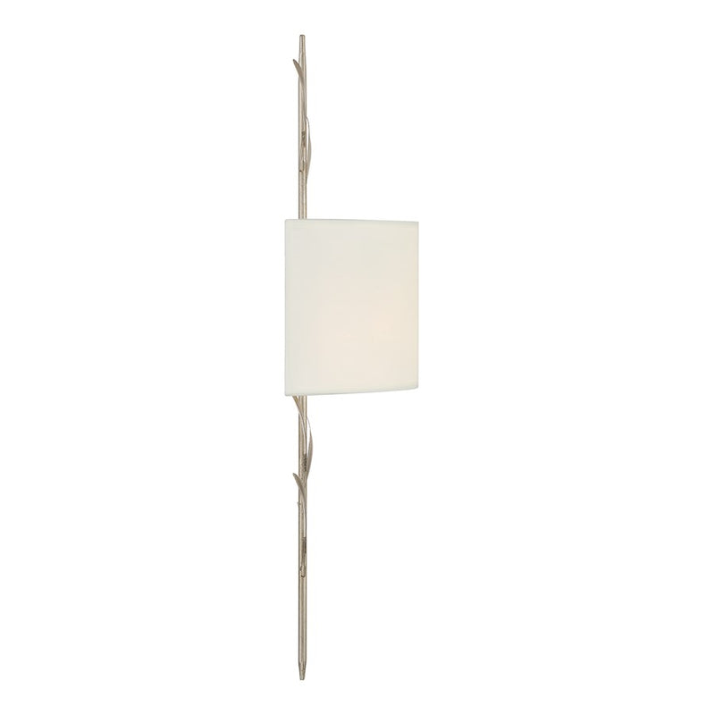 Crystorama Broche 2 Light Sconce, Antique Silver/White