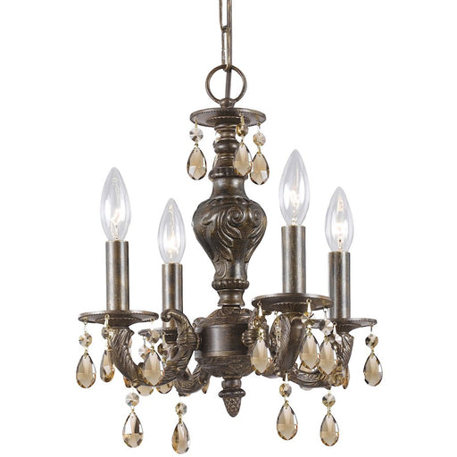 Crystorama Paris Market 4-Light GT Crystal Mini Chandelier, Bronze
