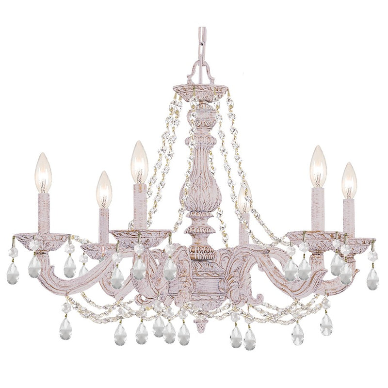 Crystorama Paris Market 6 Lt Clear Crystal White Chandelier I