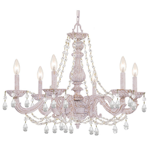 Crystorama Paris Market 6 Lt Clear Crystal White Chandelier I