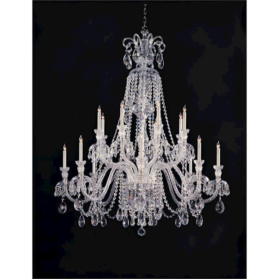Crystorama Tradition Crystal 16-LT Chandelier, Chrome/Hand Cut