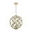 Crystorama Broche 4 Light 16" Chandelier, Champagne Green Tea