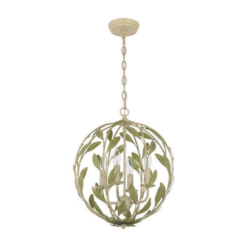 Crystorama Broche 4 Light 16" Chandelier, Champagne Green Tea